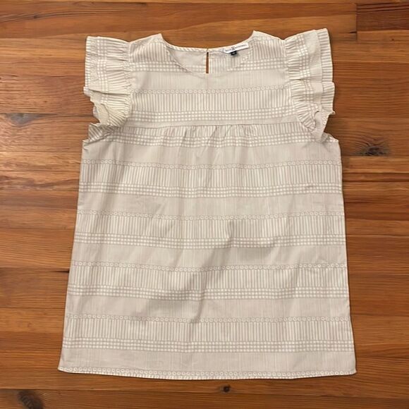 Michelle McDowell Gray Top Blouse Womens Medium Geometric Lightweight - Picture 4 of 10